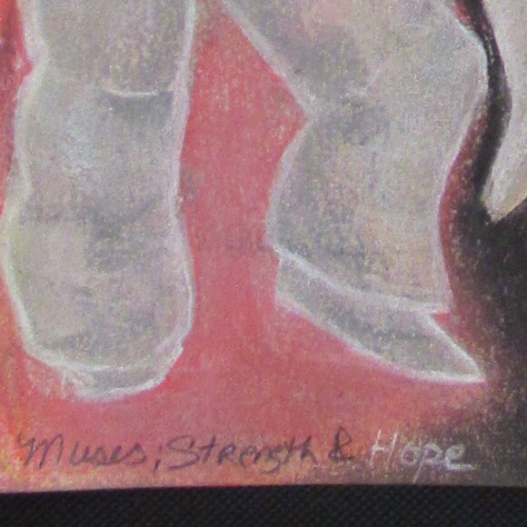 2 Goddess' 'Muses Strength & Hope' Pastel Painting on Paper, Spiritual - Picture 2 of 7